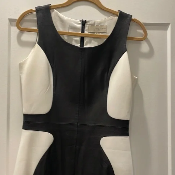 knee length dresses for ladies Cordelia Black Vegan Leather Dress Black / XSmall